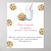 Koekjes en melk Tijdcapsule 1e verjaardag Poster (Voorkant)