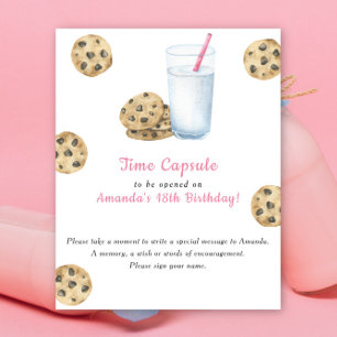 Koekjes en melk Tijdcapsule 1e verjaardag Poster