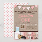 Koekjes en Melk Verzoeken van de Partij van de Dag Kaart (Voorkant / Achterkant)