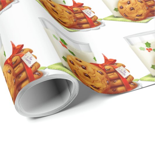Koekjes en melk voor de kerstman cadeaupapier (Rol Hoek)