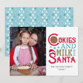 Koekjes en melk voor kerstfeestfoto (Voorkant / Achterkant)