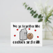 Koekjes en melkliefde briefkaart (Staand voorkant)