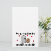 Koekjes en melkliefde briefpapier (Staand voorkant)