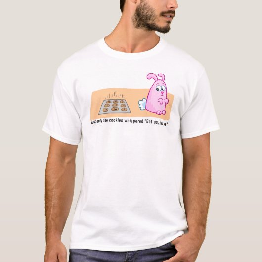 Koekjes en roze Bunny T-shirt (Voorkant)