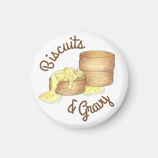 Koekjes en sauskorrelig Zuidelijke Ontbijtvoedsel Magneet (Voorkant)