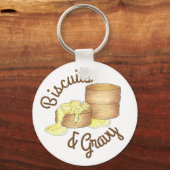 Koekjes en sauskorrelig Zuidelijke Ontbijtvoedsel Sleutelhanger (Voorkant)