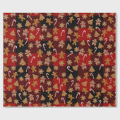 Koekjes en snoepjes op pset cadeaupapier (Vlak)