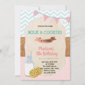 Koekjes en uitnodiging voor de verjaardag van melk (Voorkant)