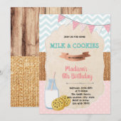 Koekjes en uitnodiging voor de verjaardag van melk (Voorkant / Achterkant)
