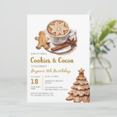 Koekjes en warme cacao 5e verjaardag kerstfeest kaart (Staand voorkant)