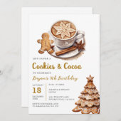 Koekjes en warme cacao 5e verjaardag kerstfeest kaart (Voorkant / Achterkant)