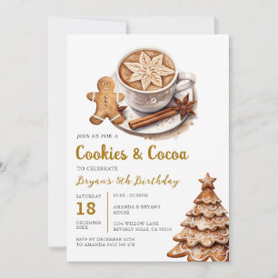 Koekjes en warme cacao 5e verjaardag kerstfeest kaart
