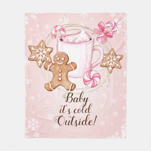 Koekjes en warme cacaobalk fleece deken (Voorkant)