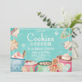 Koekjes en warme cacaofeestdagen kaart (Staand voorkant)