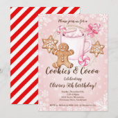 Koekjes en warme chocomel kerst verjaardagsuitnodi kaart (Voorkant / Achterkant)