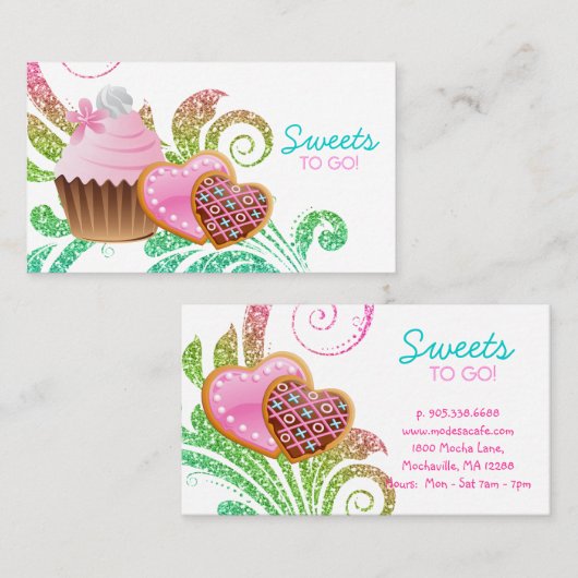 Koekjes gebakken koekjes en gebakjes scheermes visitekaartje (Voorkant / Achterkant)