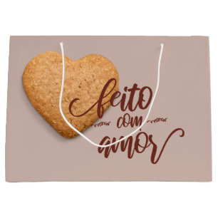 Koekjes gemaakt met liefde, feito com amor groot cadeauzakje