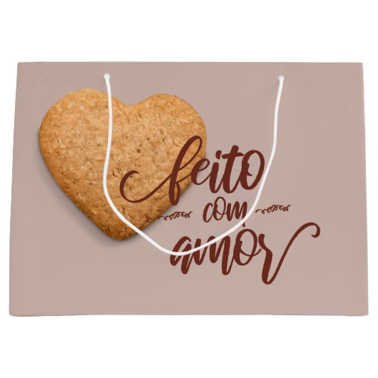 Koekjes gemaakt met liefde, feito com amor groot cadeauzakje (Voorkant)