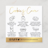 Koekjes Handleiding Witte en Gold Script Logo Kaar Vierkante Visitekaartje (Voorkant)