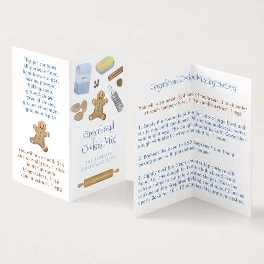 Koekjes in een kruidenmix gevouwen op label visitekaartje (Binnen en buitenkant)