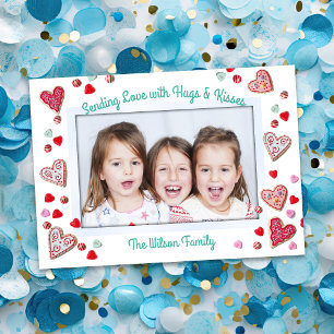 Koekjes in Snoep Hugs in Kisses Valentijnsdag Kaar Feestdagenkaart