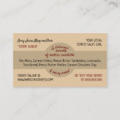 Koekjes in zak, koekjesverkoop Kaart Visitekaartje (Achterkant)