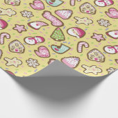 Koekjes Kerst Geel Cadeaupapier (Hoek)