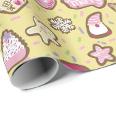 Koekjes Kerst Geel Cadeaupapier (Rol Hoek)