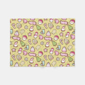 Koekjes Kerst Geel Fleece Deken (Voorkant (Horizontaal))