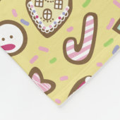 Koekjes Kerst Geel Fleece Deken (Hoek)