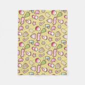 Koekjes Kerst Geel Fleece Deken (Voorkant)