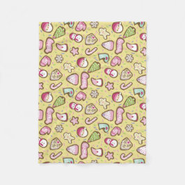 Koekjes Kerst Geel Fleece Deken