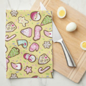 Koekjes Kerst Geel Theedoek (Quarter Fold)