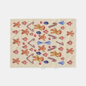 Koekjes, kerstdecor fleece deken (Voorkant (Horizontaal))