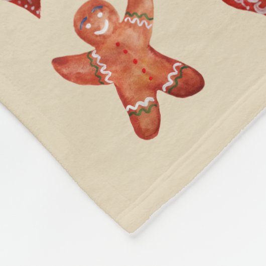 Koekjes, kerstdecor fleece deken (Hoek)