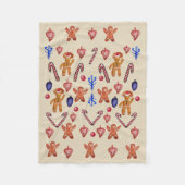 Koekjes, kerstdecor fleece deken (Voorkant)