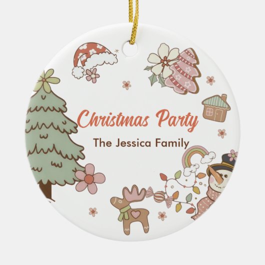 Koekjes Kerstfeest Keramisch Ornament (Voorkant)