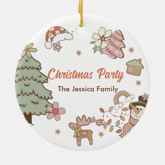 Koekjes Kerstfeest Keramisch Ornament (Achterkant)