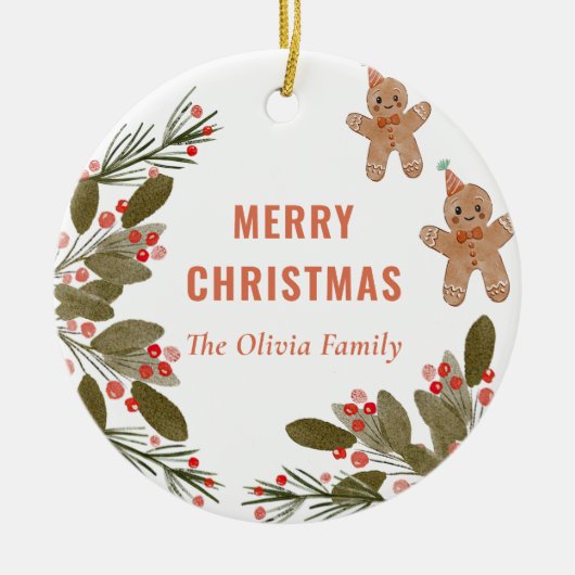 Koekjes Kerstfeest Keramisch Ornament (Voorkant)