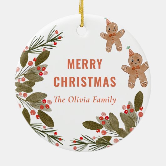 Koekjes Kerstfeest Keramisch Ornament (Achterkant)