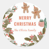 Koekjes Kerstfeest Ronde Sticker (Voorkant)