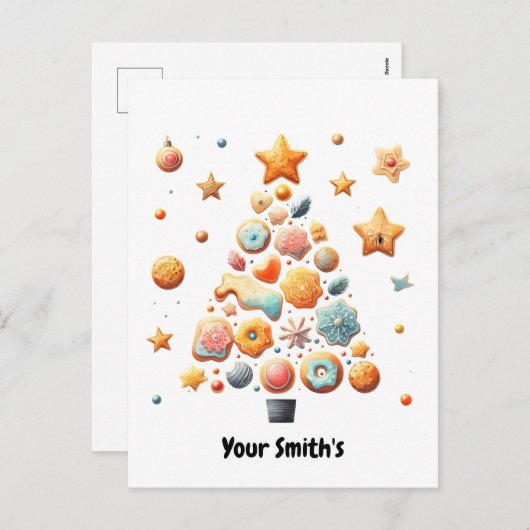 koekjes Kerstmis Feestdagenkaart (Voorkant / Achterkant)