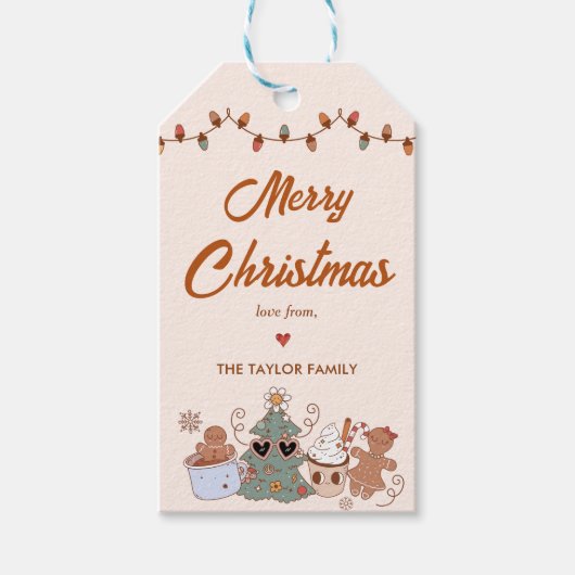 Koekjes Kerstmis Verjaardagsfeest Cadeaulabel (Voorkant)