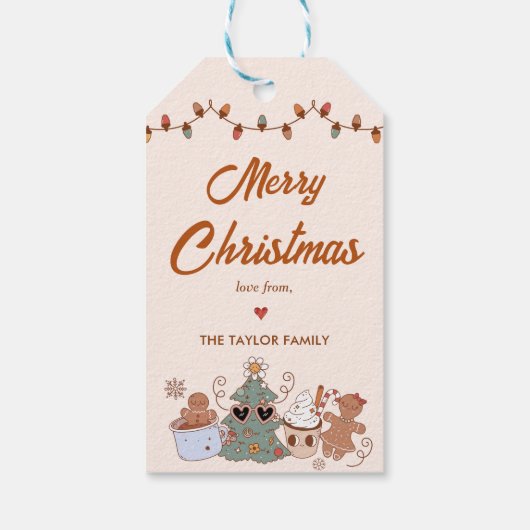 Koekjes Kerstmis Verjaardagsfeest Cadeaulabel (Achterkant)