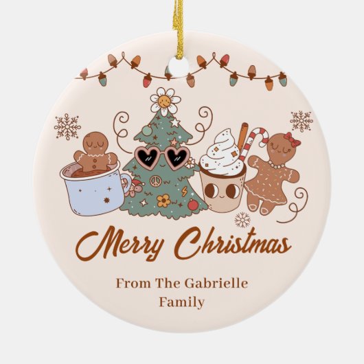 Koekjes Kerstmis Verjaardagsfeest Keramisch Ornament (Achterkant)