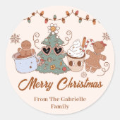 Koekjes Kerstmis Verjaardagsfeest Ronde Sticker (Voorkant)