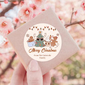 Koekjes Kerstmis Verjaardagsfeest Ronde Sticker