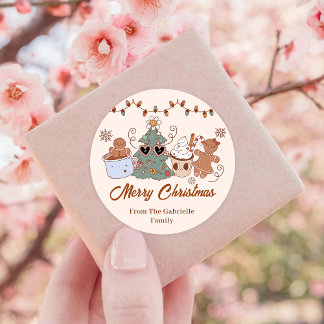 Koekjes Kerstmis Verjaardagsfeest Ronde Sticker