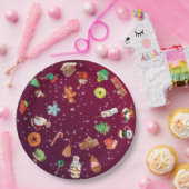 Koekjes, koekjes en cacao papieren bordje (Feest)