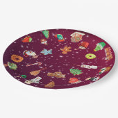 Koekjes, koekjes en cacao papieren bordje (Gekanteld)